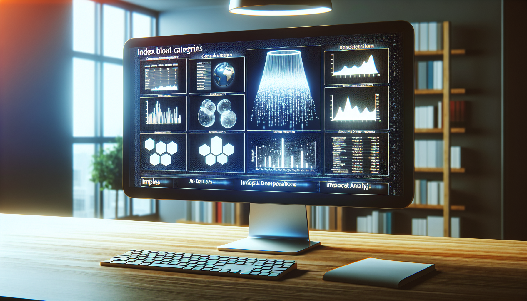 Graphical representation of index bloat categories on computer screen.