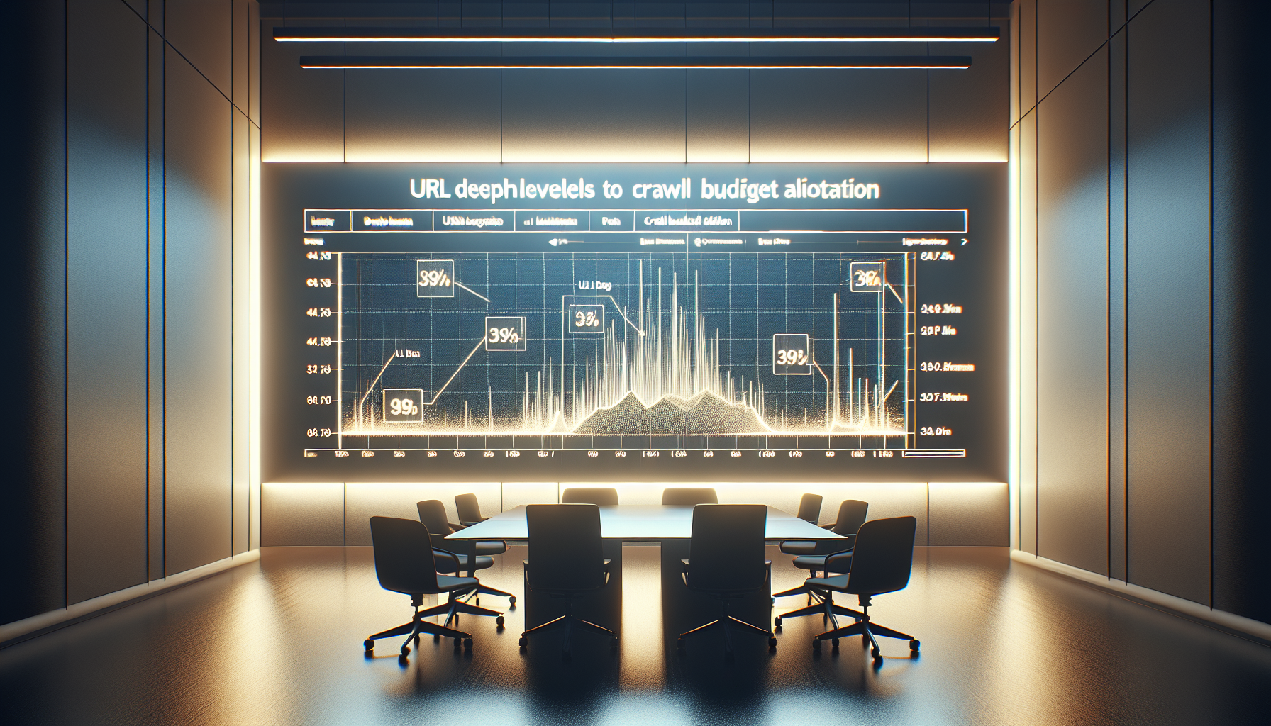 Diagram of URL depth levels and crawl budget on monitor