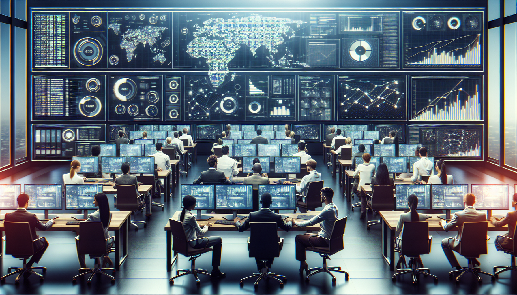 Content team updating datasets on computers for data freshness.