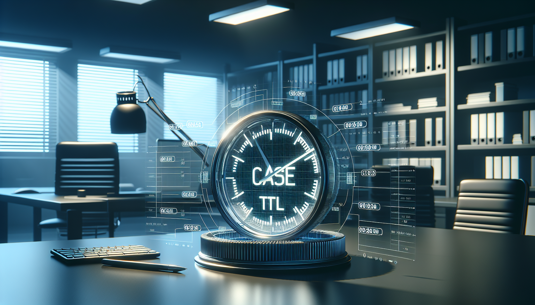 Digital clock and database interface showing cache TTL settings.
