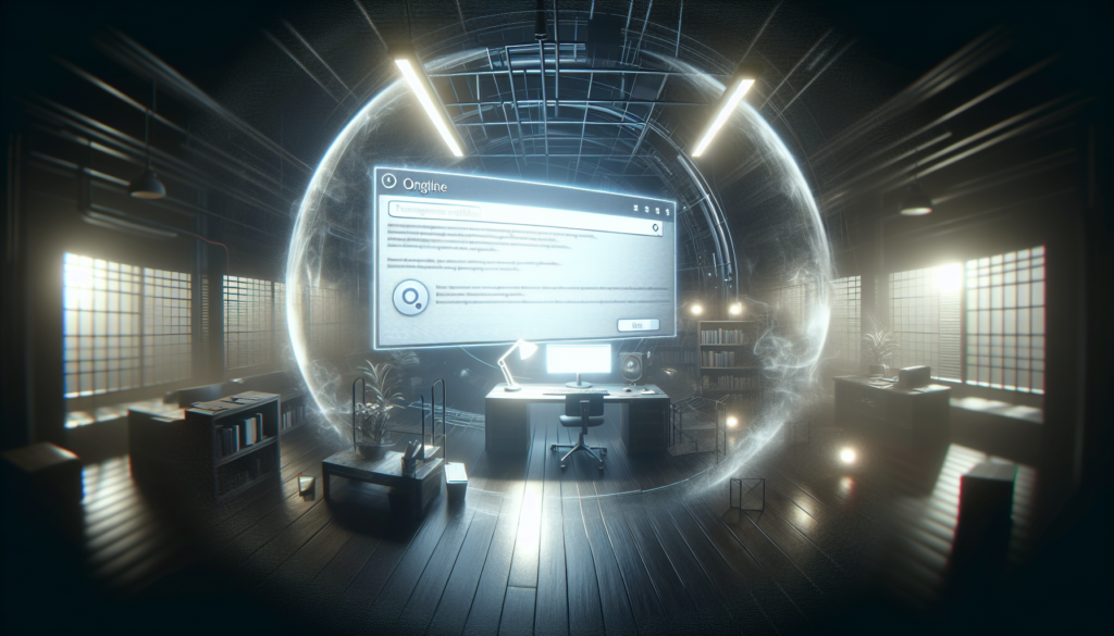 Computer screen with Google Search Console errors in a dramatic, dimly lit office.