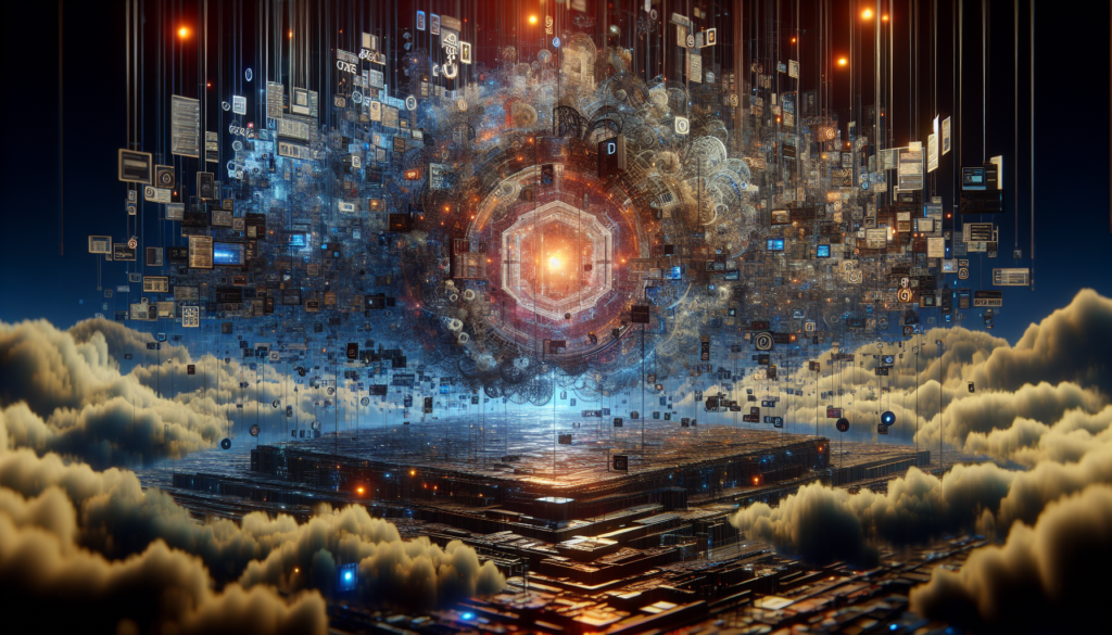 Cinematic digital landscape with URL segments in dramatic lighting