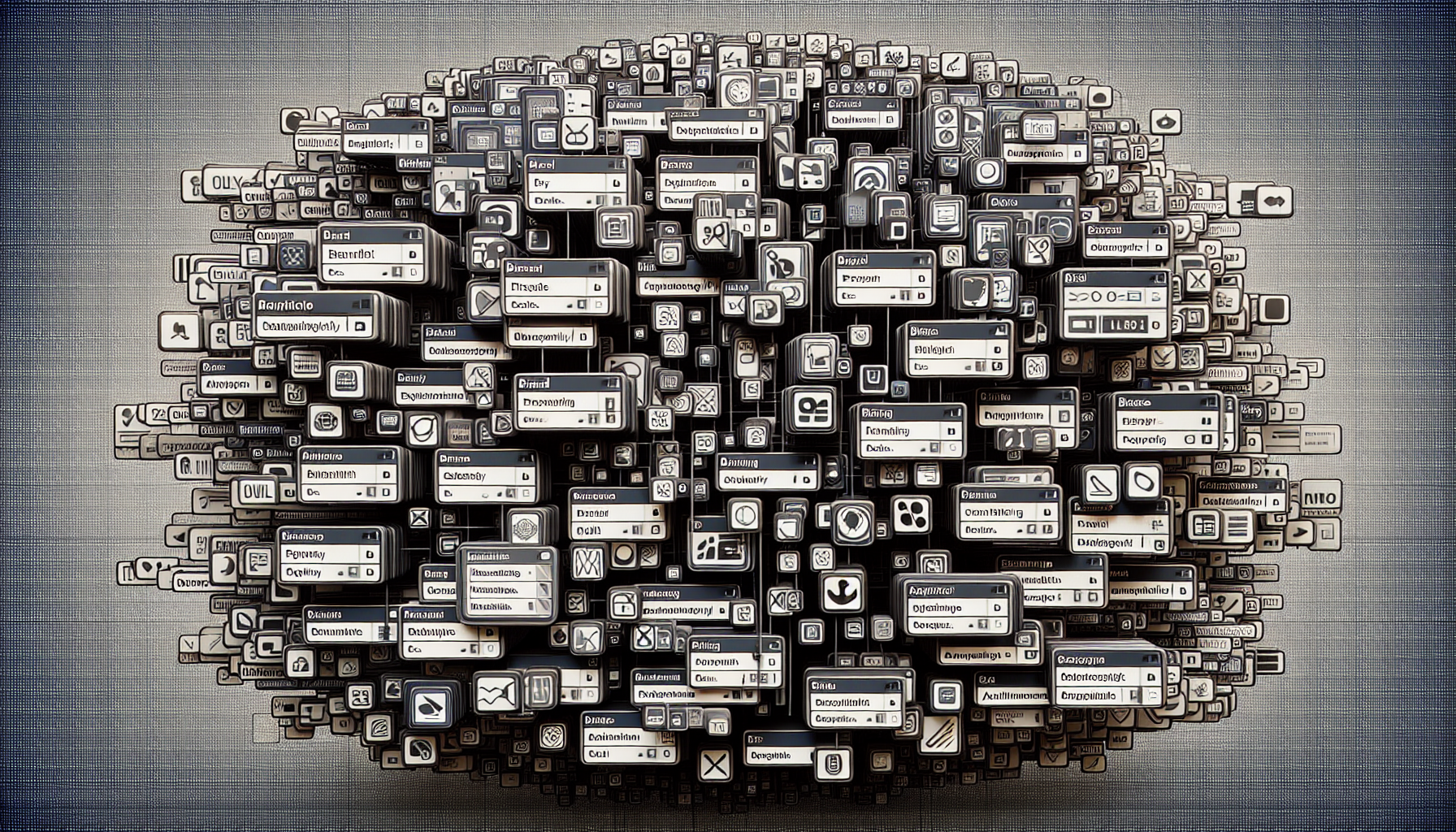 Digital interface with multiple filter options indicating URL proliferation.