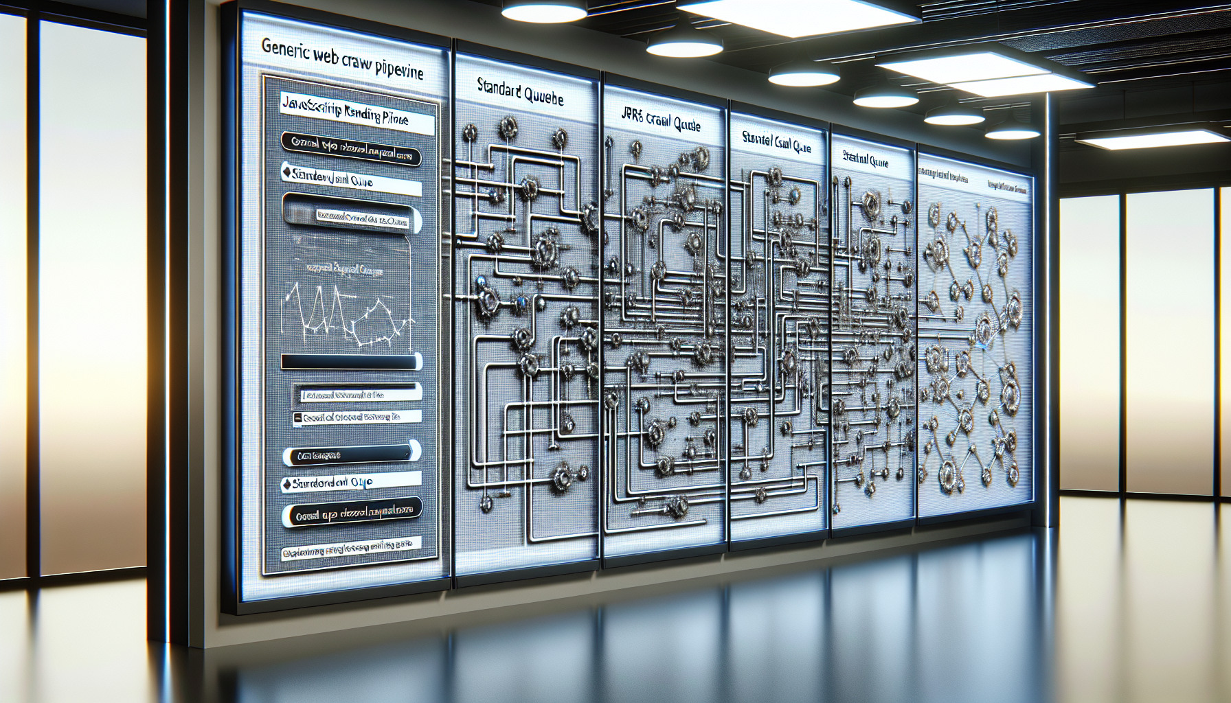 Flowchart of Googlebot's JS rendering pipeline on digital screens.