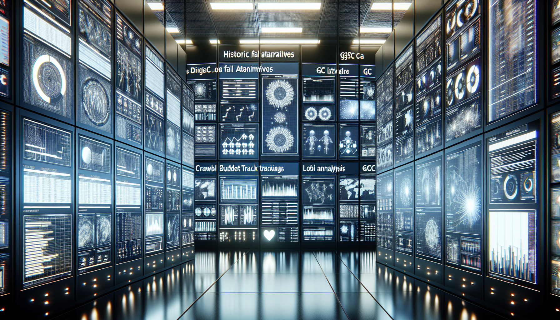 Data center with displays comparing GSC alternatives.