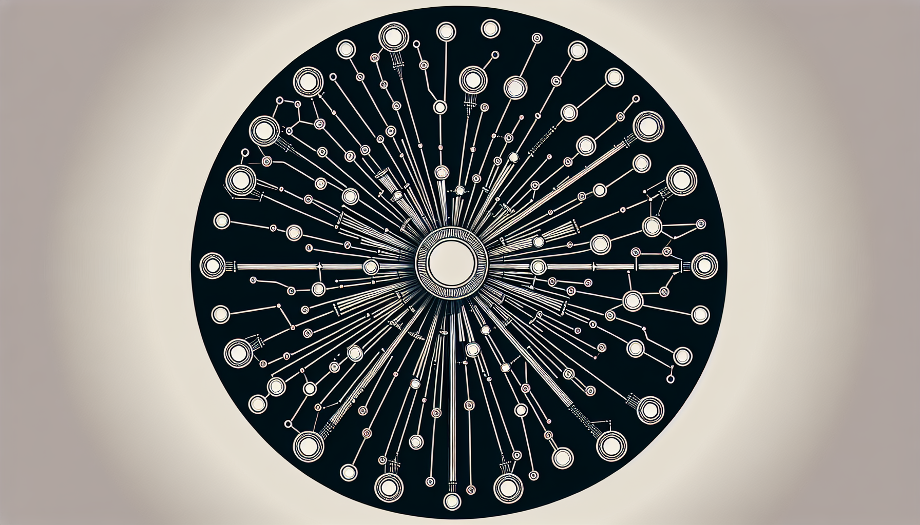 Hub-and-spoke model with labeled nodes for link patterns.