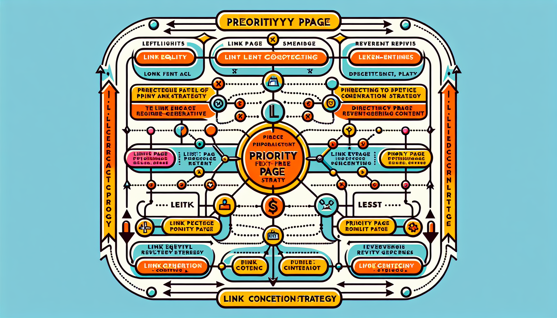 Diagram of priority page link concentration strategy with paths.