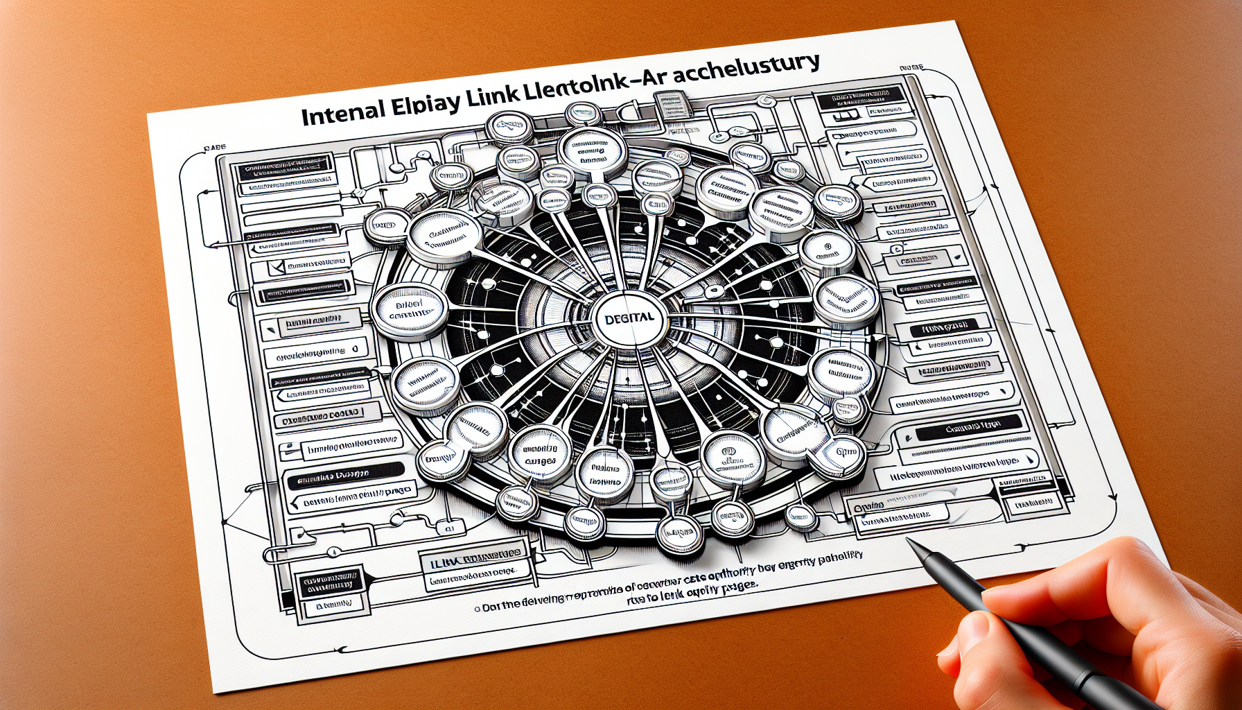 Diagram of internal link architecture showing link equity pathways.