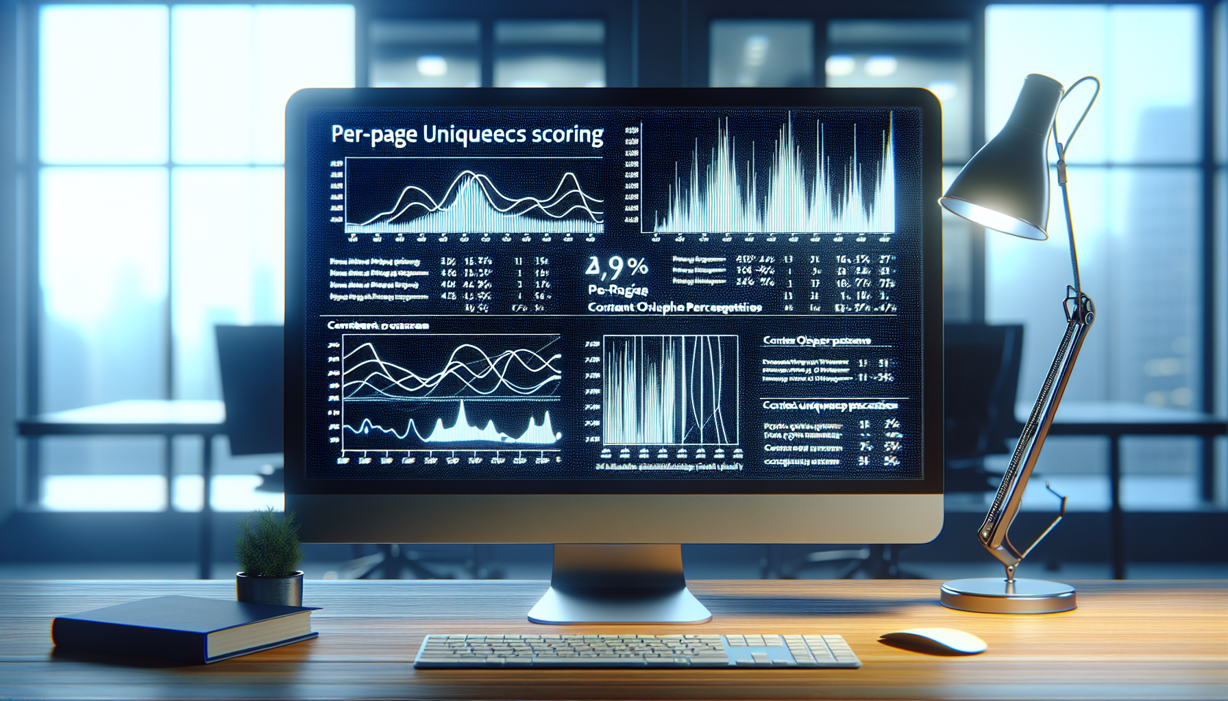 Screen showing mathematical formula and graphs for uniqueness scoring.