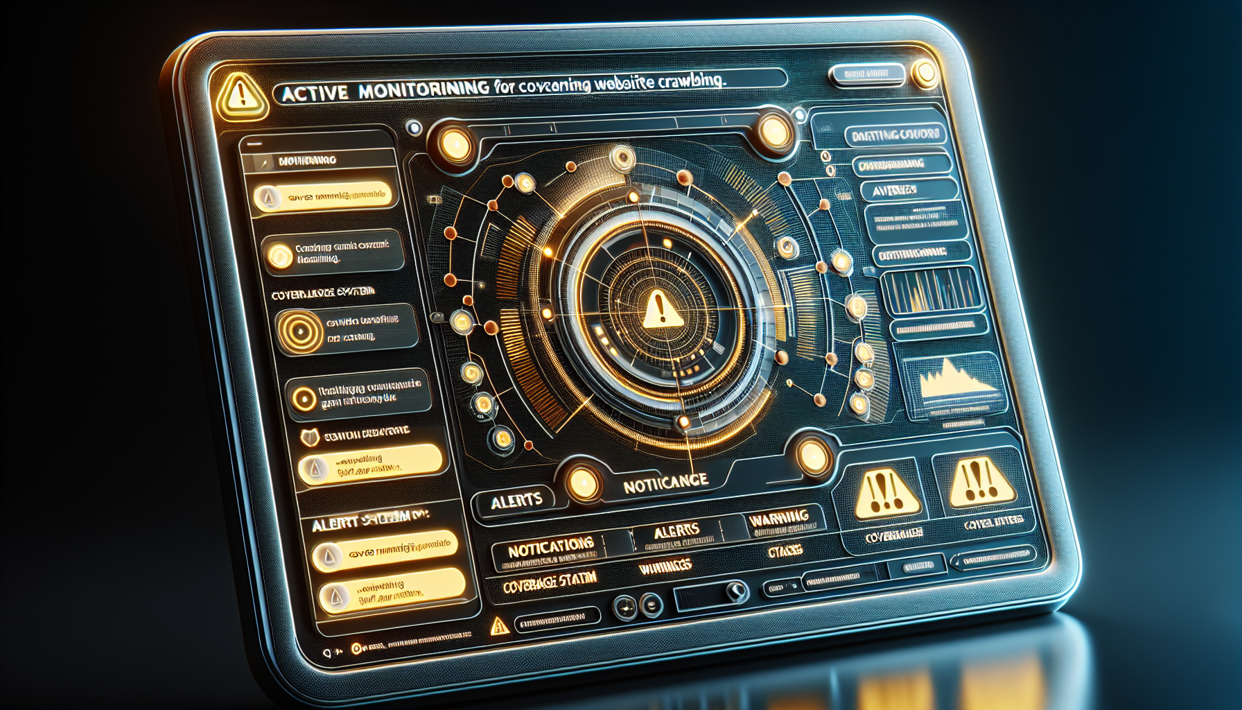 Computer interface with real-time crawl monitoring alerts.