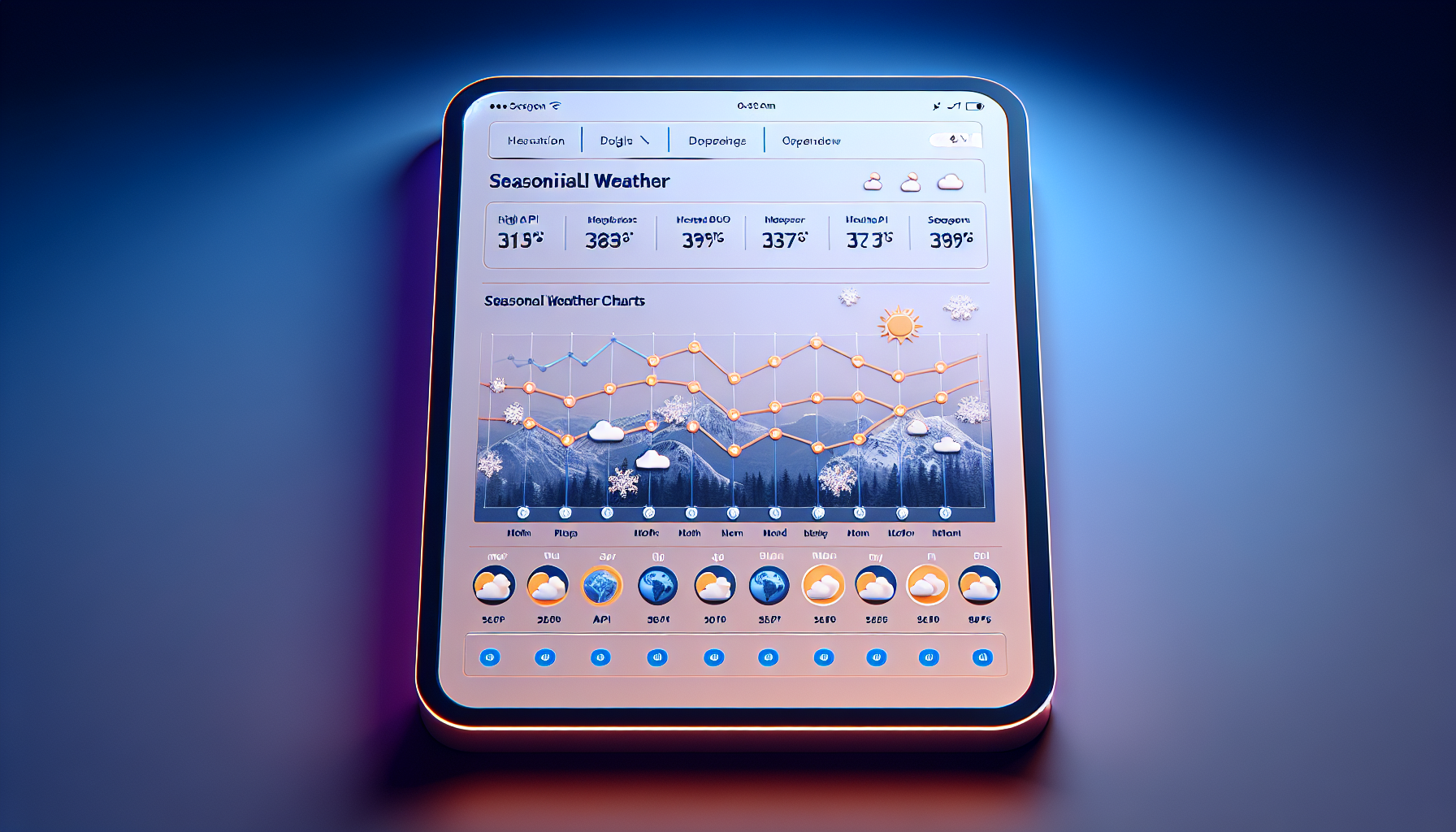 Travel website interface with integrated weather API data.