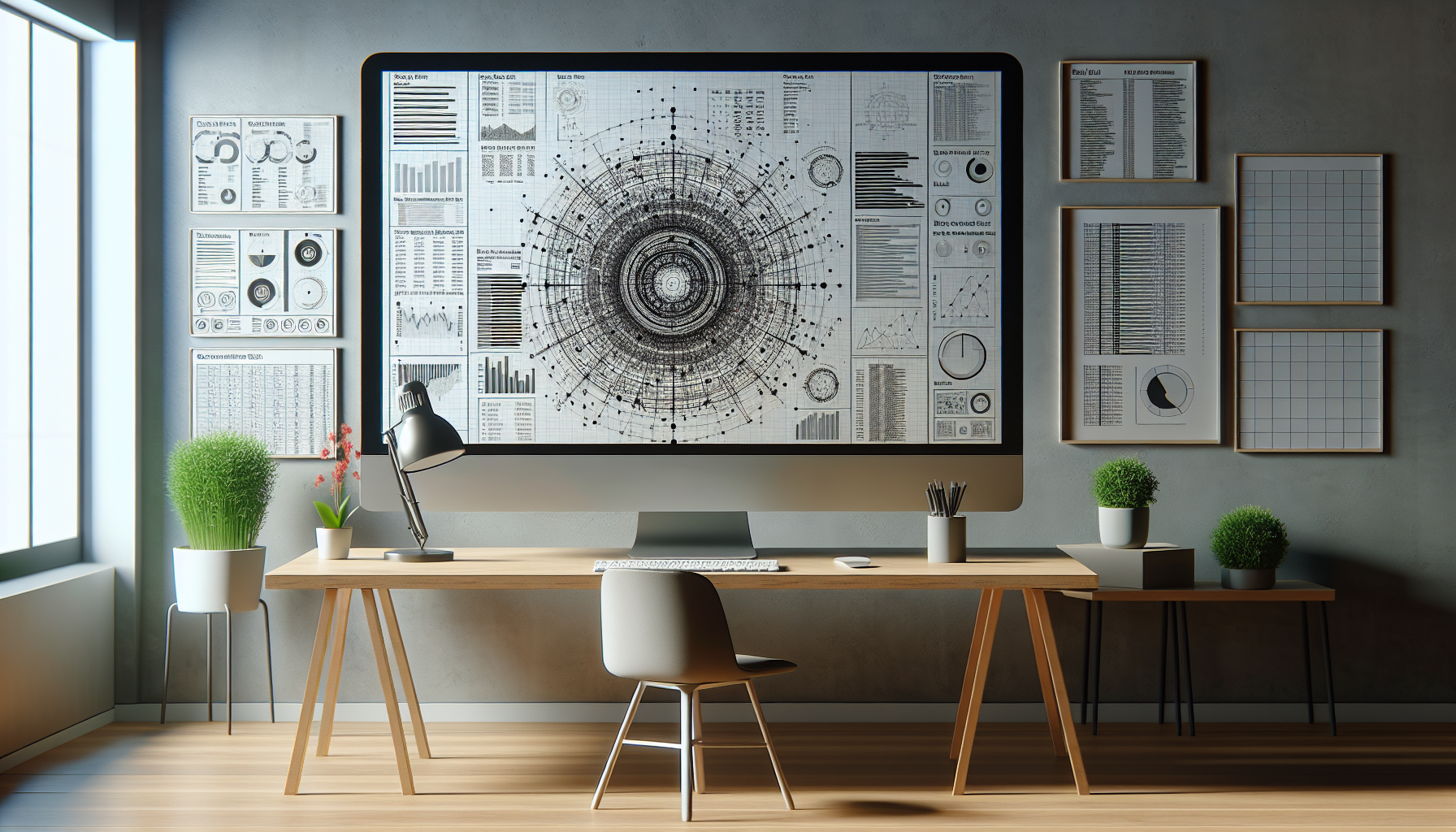 Computer screen showing data points for SEO content.
